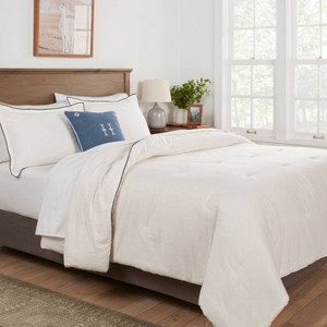 lot 2242 image: FullQueen Flannel Comforter & Sham Set Cream - Threshold