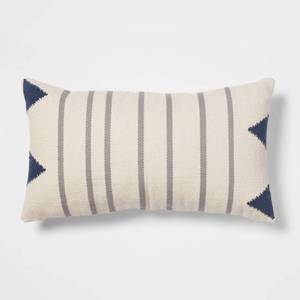 lot 2244 image: Geometric Lumbar Throw Pillow Dark Blue - Threshold