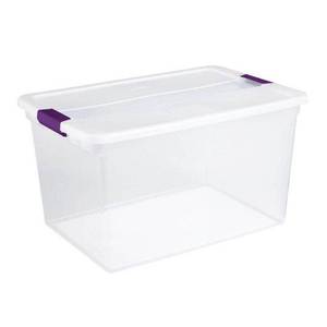 lot 2248 image: Sterilite 66qt Plum Latched Storage Box