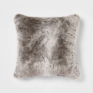lot 2253 image: Threshold Euro Faux Fur Ombre Decorative Throw Pillow