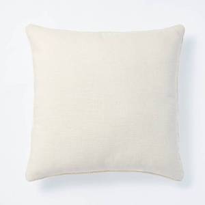 lot 2262 image: Oversized Cotton Velvet with Lace Trim Reversible Square Throw Pillow Cream - Threshold designed with Studio McGee