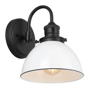 lot 2274 image: Design House Savannah 1-Light Matte Black Wall Light