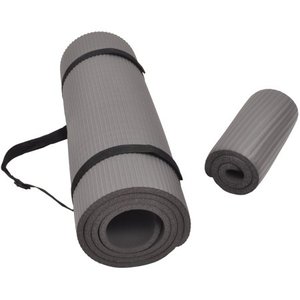 lot 2277 image: BalanceFrom GoYoga All-Purpose 12-Inch Extra Thick High Density Anti-Tear Exercise Yoga Mat and Knee Pad with Carrying Strap
