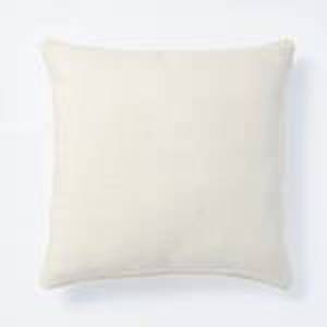 lot 2263 image: Oversized Cotton Velvet with Lace Trim Reversible Square Throw Pillow Cream - Threshold designed with Studio McGee