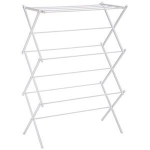lot 6573 image: Clothes Drying Rack Laundry Folding Hanger Dryer Indoor Foldable Household,White