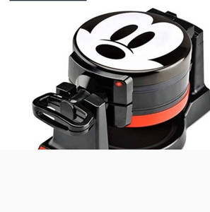 lot 6580 image: Disney Mickey Mouse Double Waffle Maker, Black and Red