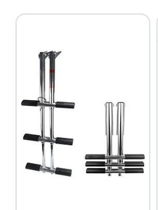 lot 6596 image: XinKunmarine 3-Step Stainless Steel Double Vertical Telescopic Ladder