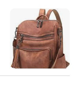 lot 6654 image: OPAGE Leather Backpack Purse