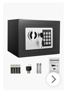lot 6656 image: Fireproof Home Digital Security Safe Box, black