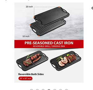 lot 6696 image: Amazon Basics cast iron griddle