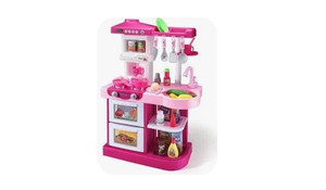 lot 6769 image: Temi Play Kitchen Playset Pretend Food,Pink