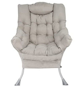 lot 6775 image: Modern Soft Accent Chair Living Room Upholstered Single Armchair High Back Lazy Sofa,Golden Grey