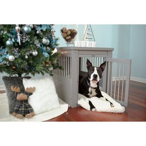 lot 6776 image: ECOFLEX Dog Crate End Table,Grey Medium