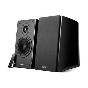 lot 6797 image: Edifier Powered Bluetooth Bookshelf Speakers, Black