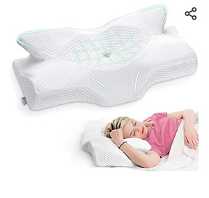 lot 6855 image: Elviros Memory Foam Cervical Pillow, Molded for Neck and Shoulder Pain