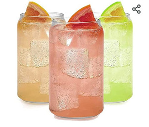 lot 6864 image: Libbey Beer Can Tumbler Glasses,Set of 4, 20oz.