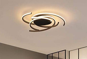 lot 6873 image: LED Bedroom Light Modern Chic Design Acrylic Panel Unique, Black
