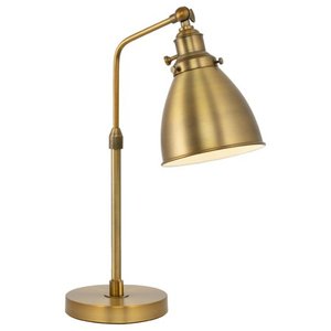 lot 6874 image: Kira Home Remy 19 Desk Table Lamp with Adjustable, Warm Brass