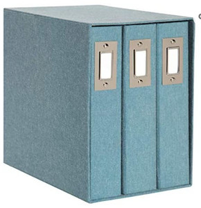 lot 6876 image: DesignOvation Cydney Set of 3 Fabric Photo Albums in Display Box, Holds 4x6 or 5x7 Photos, Teal Linen