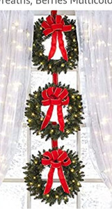 lot 6886 image: Christmas Wreath set with LED Lights&nbsp