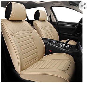 lot 6892 image: YUHCS 2 PCs Car Seat Covers, Front Seat, Beige