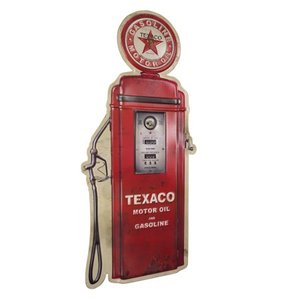 lot 6894 image: Vintage Texaco Motor Oil Gasoline Pump Embossed Metal Sign