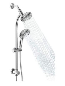lot 6896 image: Egret shower Handheld Showerhead &amp Rain shower Drill-free Stainless Steel slide bar Handheld Shower and Showerhead, Polished Chrome
