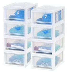 lot 6922 image: IRIS USA Stackable Storage Drawer Organizer, White