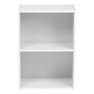 lot 6968 image: IRIS USA 2-Tier Wood Book Shelf, White