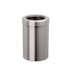 lot 6971 image: Modern Round Waste Basket, Satin Nickel