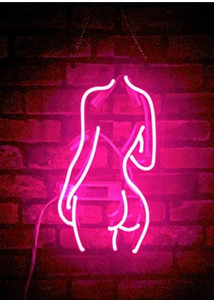 lot 6972 image: Queen Sense 14 Live Nudes Beauty Back Butt Sexy Girl Neon Sign Acrylic Wall Decor Lamp Light