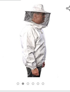 lot 6978 image: Forest beekeeping supply Beekeeper Breathable Cotton Jacket with Round Veil, Large