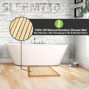 lot 6988 image: SereneLife Bamboo Bath Mat