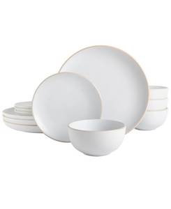 lot 6993 image: Gibson Home Rockaway 12-Piece Dinnerware Set