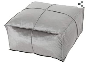 lot 7055 image: Christopher Knight Home Lepouf Cytheria Smoke Velvet Square Bean Bag Ottoman