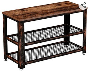 lot 7057 image: Rolanstar Shoe Bench, 3-Tier Shoe Rack