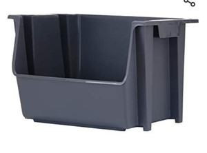 lot 7058 image: United Solutions MightyTuff Large Nesting Stack Bin, Pack of 3,