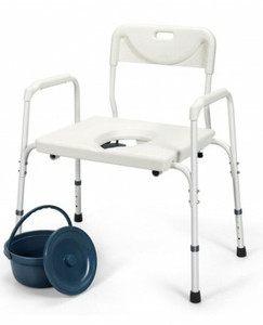 lot 7061 image: Giantex 3-In-1 Bedside Commode Portable Toilet