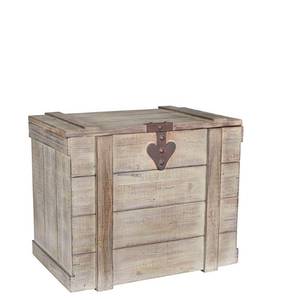 lot 7069 image: Household Essentials Rustic Decorative Wooden Trunk, Large