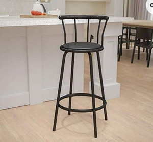 lot 7088 image: Crown Back Metal Barstool,Black