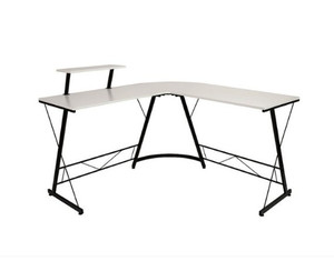 lot 7096 image: L-Shaped Computer desk, WhiteBlack