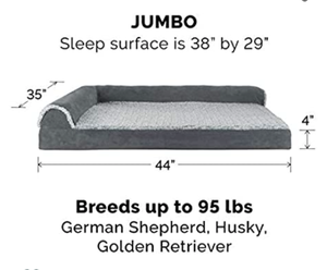 lot 7106 image: Furhaven Pet Bed,Stone Gray, Jumbo,X-Large