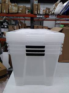lot 7127 image: 4 - 72QT IRIS USA TB Clear Plastic Storage Bins