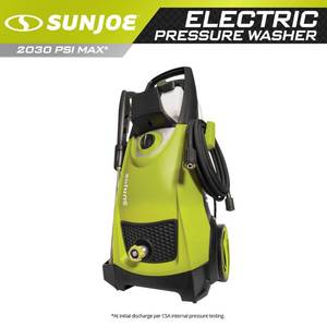 lot 7142 image: Sun Joe Electric Pressure Washer 2030 Psi Max 1.76 Gpm 14.5-Amp