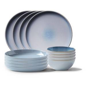 lot 7145 image: Corelle Stoneware 12-pc. Nordic Blue Dinnerware Set