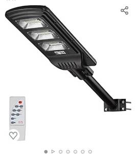 lot 7016 image: Beionxii Outdoor Solar Street Light, LED Solar Powered Parking Lot Lamp with Motion Sensor 6000K, Dusk to Dawn, Timer Switch - EST90WN-1PK