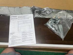 lot 1275 image: Double Queen Expresso Bookcase Headboard Appears new in box
