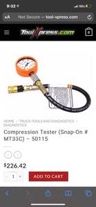 lot 1361 image: Snap On Compression Guage