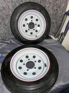 lot 1384 image: Set of trailer tires with wheels