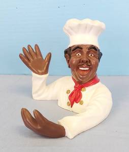 lot 32619 image: Smiling Chef Bottle Holder, BOTTLE NOT INCLUDED